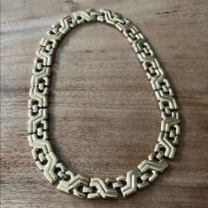 Monet estate vintage Gold Chunky Chain-Link Choker Necklace